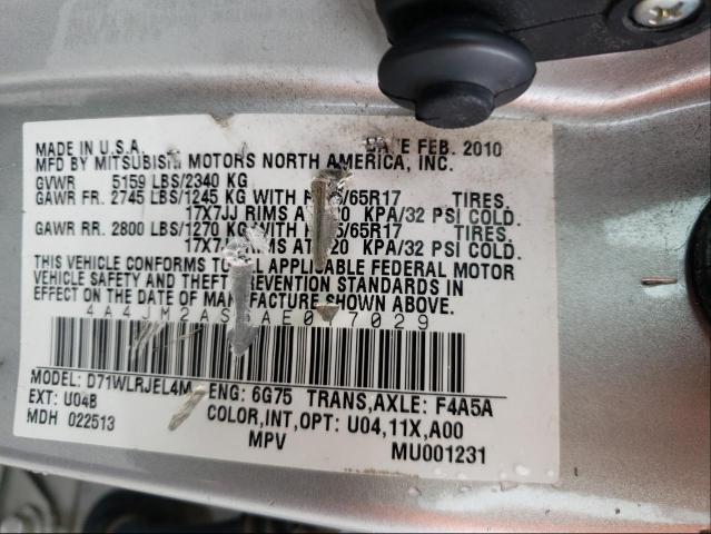 2010 MITSUBISHI ENDEAVOR L 4A4JM2AS6AE017029