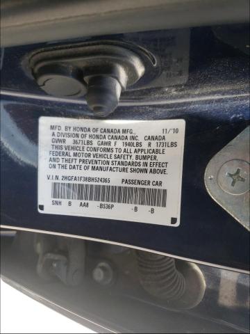2011 HONDA CIVIC VP 2HGFA1F38BH524365