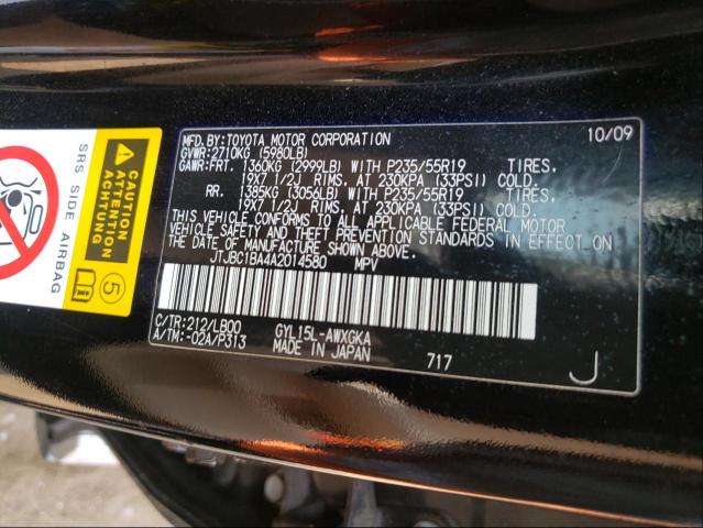 2010 LEXUS RX 450 JTJBC1BA4A2014580