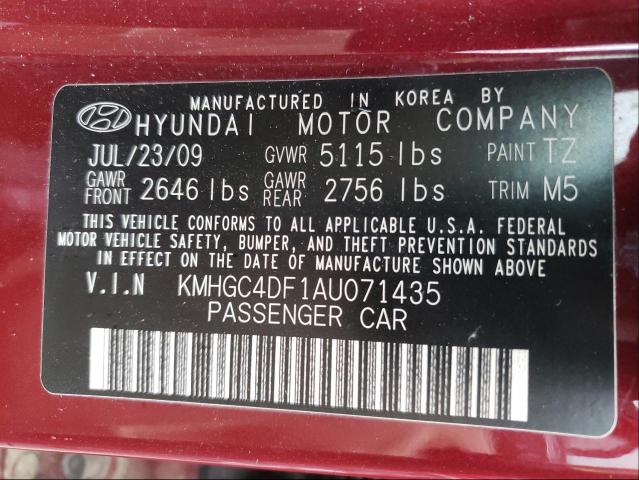 2010 HYUNDAI GENESIS 4. KMHGC4DF1AU071435