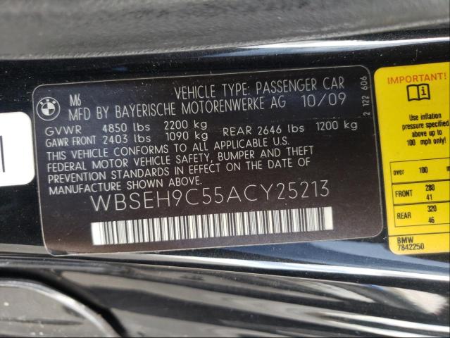 2010 BMW M6 WBSEH9C55ACY25213