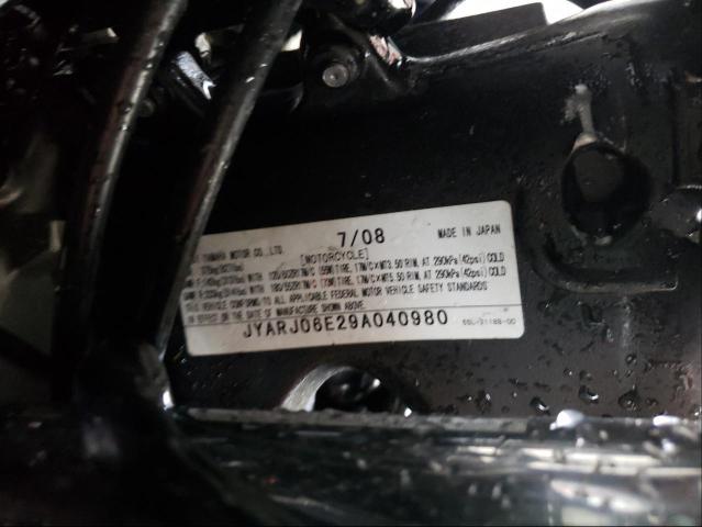 2009 YAMAHA YZFR6 S JYARJ06E29A040980