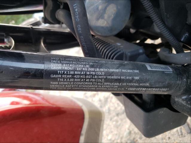 2012 HARLEY-DAVIDSON FLHTC ELEC 1HD1FFM1XCB601092