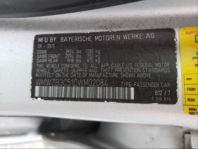2012 MINI COOPER COU WMWZB3C51CWM02084