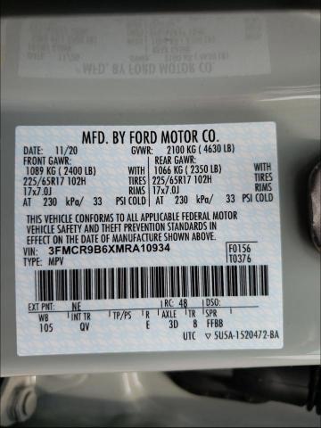 2021 FORD BRONCO SPO 3FMCR9B6XMRA10934