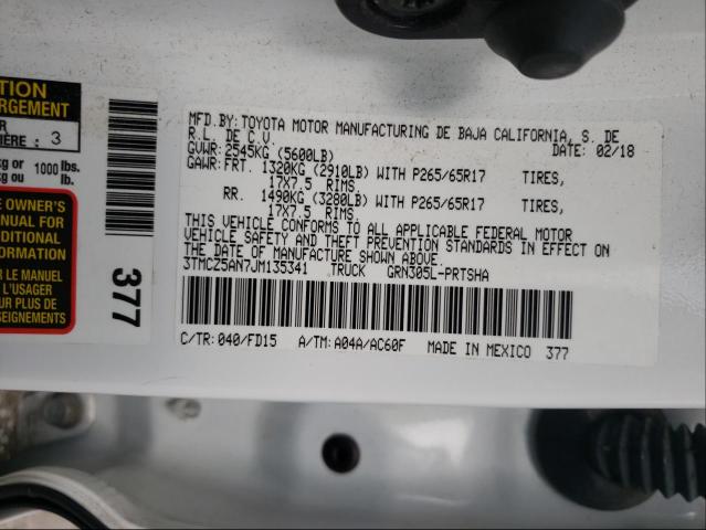 3TMCZ5AN7JM135341 Toyota Tacoma Dou 2018. Фото: 9