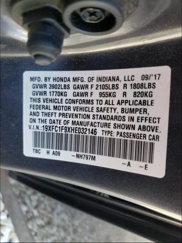 2017 HONDA CIVIC TOUR 19XFC1F9XHE032146