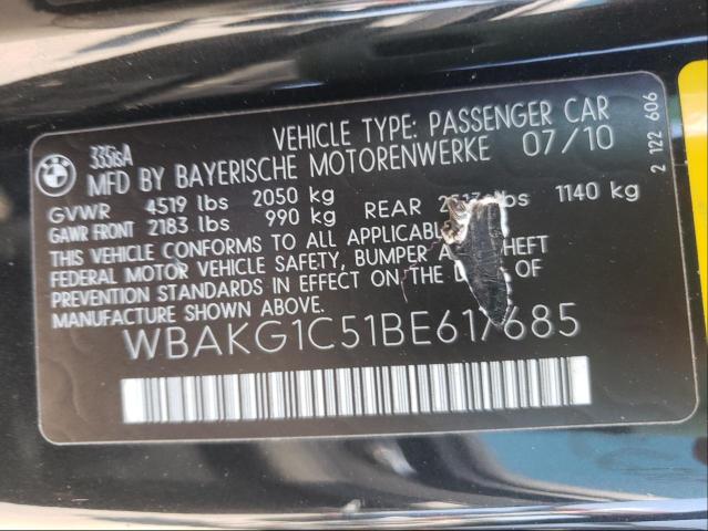 2011 BMW 335 IS WBAKG1C51BE617685