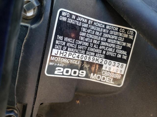 2009 HONDA CBR600 RR JH2PC40059K200328