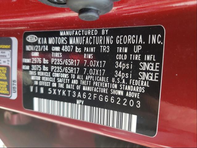 5XYKT3A62FG662203 KIA Sorento
