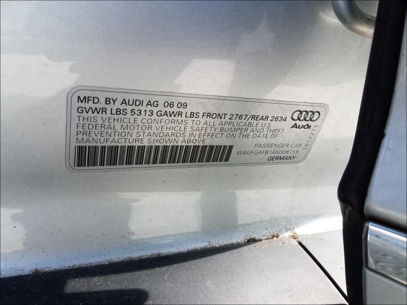 2010 AUDI A6 PREMIUM WAUFGAFB1AN008159