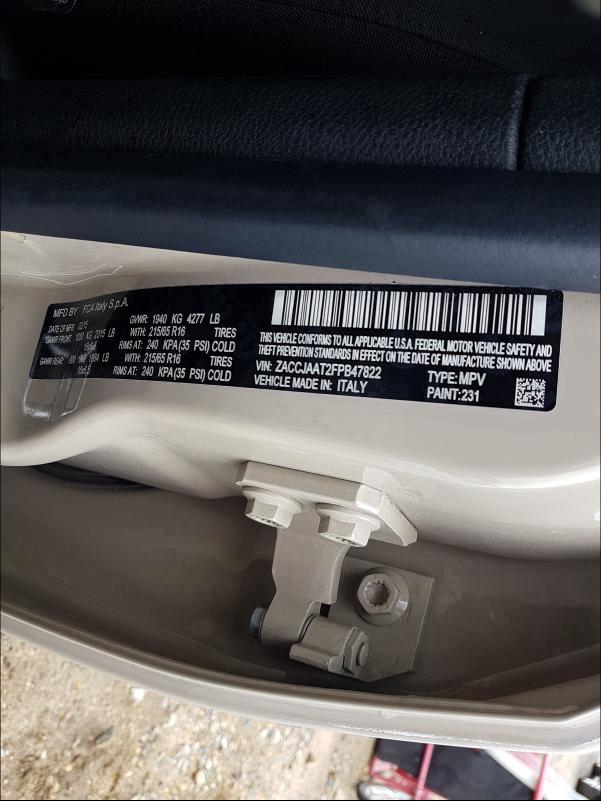 2015 JEEP RENEGADE S ZACCJAAT2FPB47822