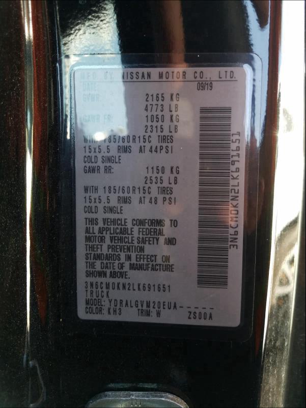 2020 NISSAN NV200 2.5S 3N6CM0KN2LK691651