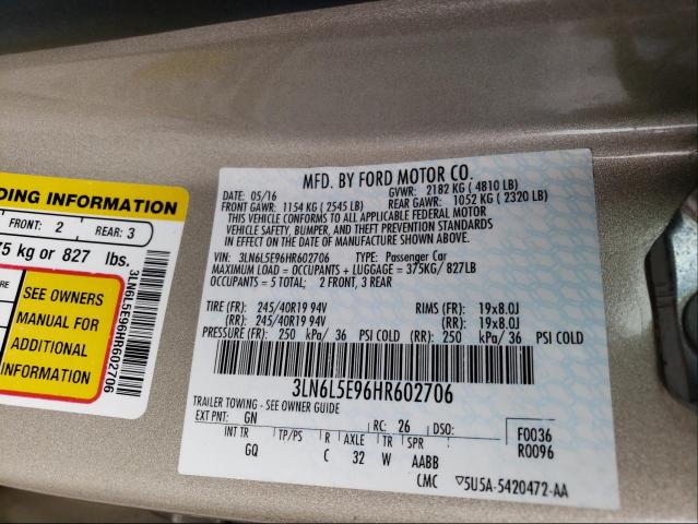 2017 LINCOLN MKZ RESERV 3LN6L5E96HR602706