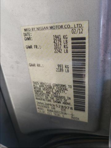 2012 NISSAN ALTIMA 25S 1N4AL2AP4CN528978