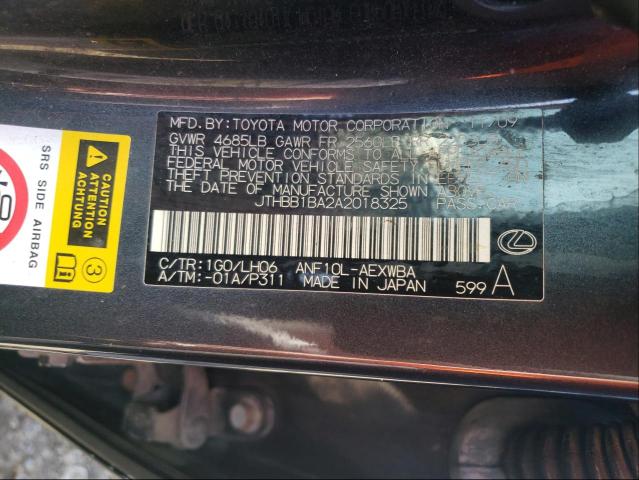 2010 LEXUS HS 250H JTHBB1BA2A2018325