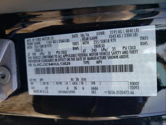 2017 LINCOLN MKC RESERV 5LMCJ3C94HUL13829