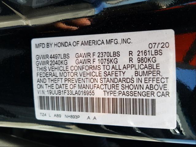 2020 ACURA TLX 19UUB1F33LA016955