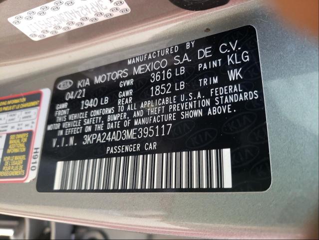 2020 KIA CADENZA LU 3KPA24AD3ME395117