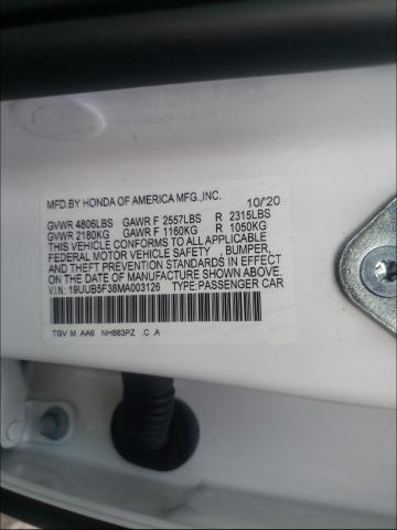 2021 ACURA TLX 19UUB5F38MA003126