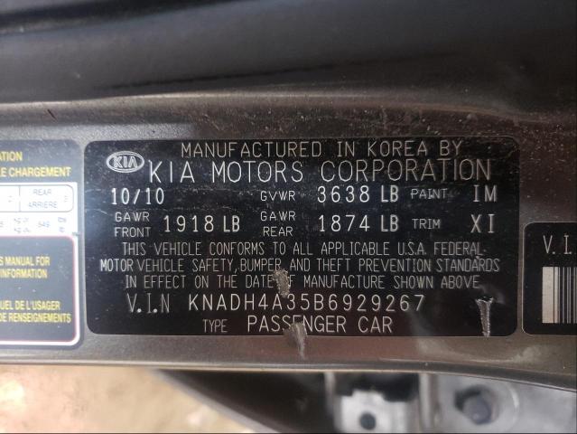 2011 KIA RIO BASE KNADH4A35B6929267