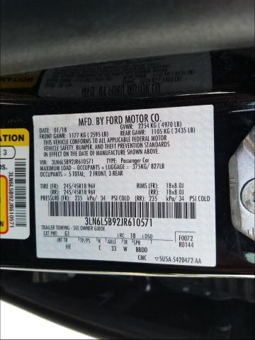 2018 LINCOLN MKZ PREMIE 3LN6L5B92JR610571