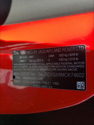 2021 JAGUAR F-TYPE SAJDD1GX8MCK74602