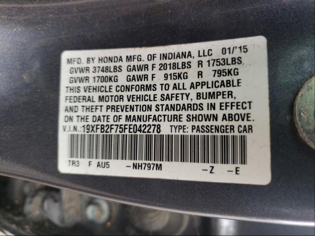 2015 HONDA CIVIC SE 19XFB2F75FE042278