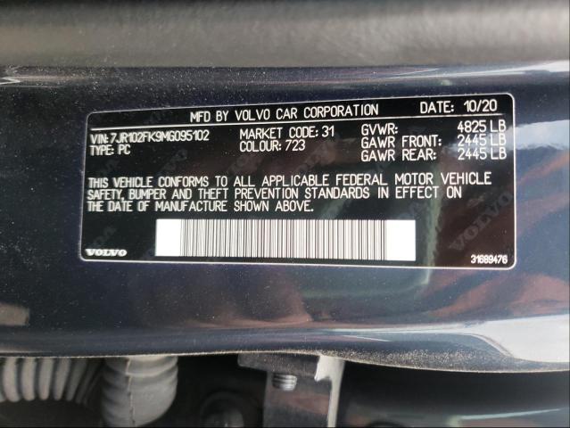 2021 VOLVO S60 T5 MOM 7JR102FK9MG095102