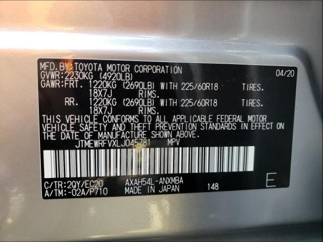 2020 TOYOTA RAV4 XSE JTMEWRFVXLJ045781