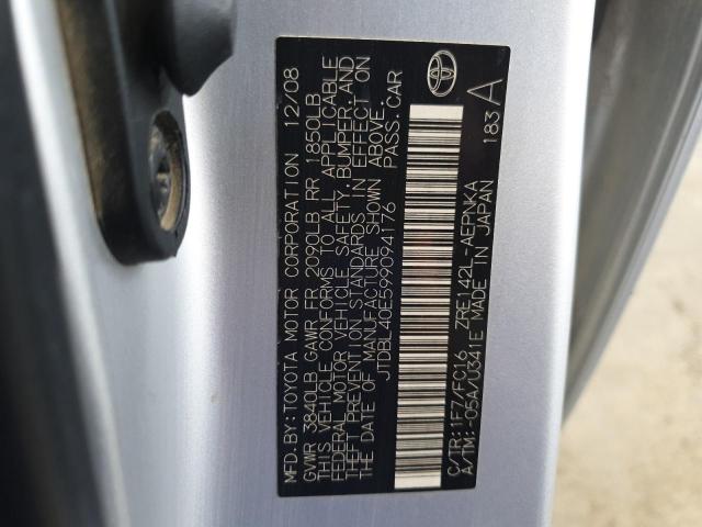 VIN: JTDBL40E599094176 Auction: COPART UAE Lot: 52816511 Location: DUBAI INDUSTRIAL CITY - DUBAI JTDBL40E599094176 TOYOTA COROLLA 2009 SILVER Photo 11