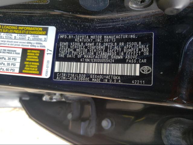 2013 TOYOTA AVALON BAS 4T1BK1EBXDU055424