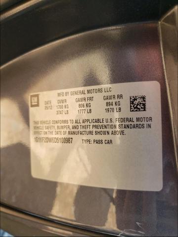 2013 CHEVROLET CORVETTE 1G1YF2DW6D5100987