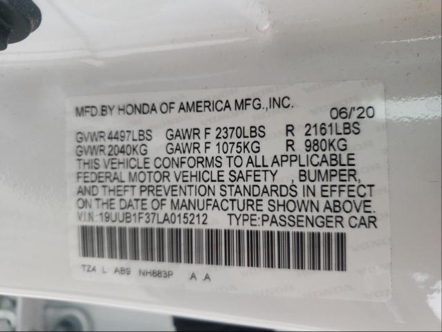 2020 ACURA TLX 19UUB1F37LA015212