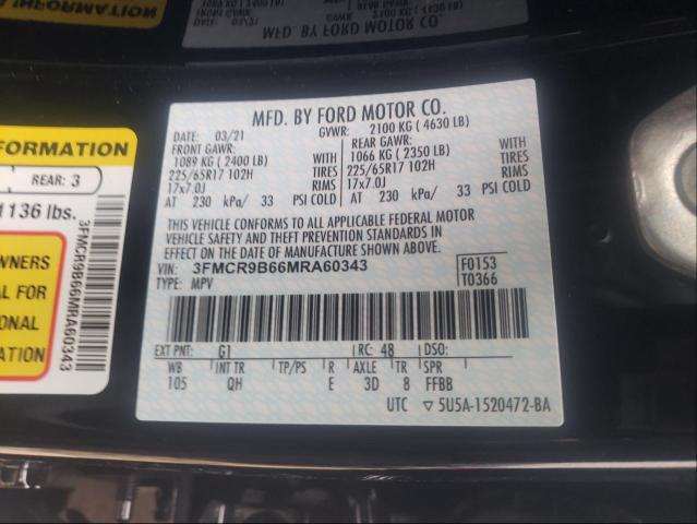 2021 FORD BRONCO 3FMCR9B66MRA60343