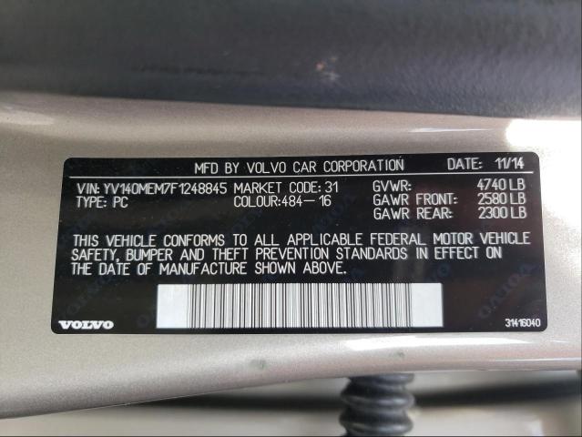 2015 VOLVO V60 PLATIN YV140MEM7F1248845