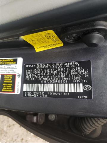 2011 TOYOTA CAMRY L/SE 4T4BF3EK2BR206128