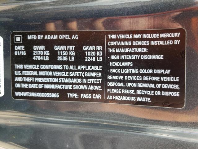 2016 BUICK CASCADA PR W04WT3N5XGG055865