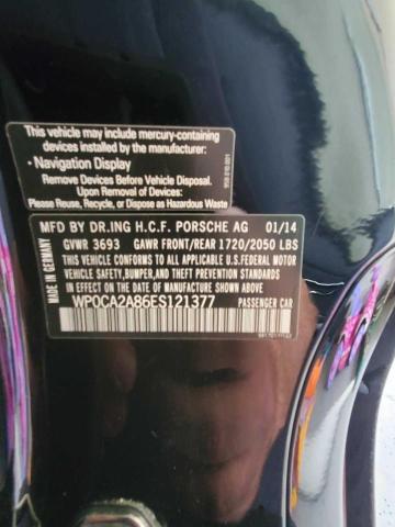 2014 PORSCHE BOXSTER WP0CA2A86ES121377