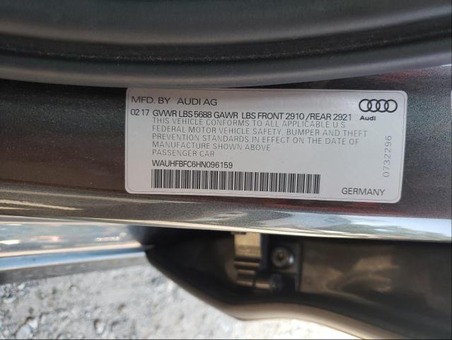 2017 AUDI S6 PRESTIG WAUHFBFC6HN096159