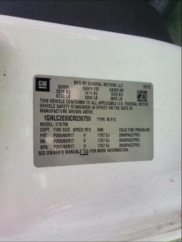 2012 CHEVROLET TAHOE POLI 1GNLC2E00CR236759