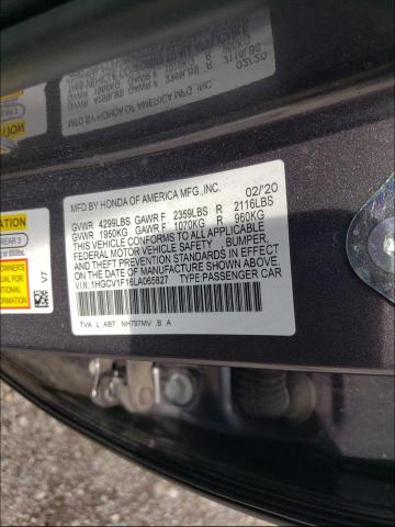 1HGCV1F16LA065827 Honda Accord Lx 2020. Фото: 9