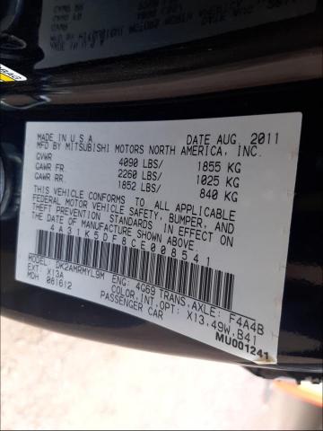 2012 MITSUBISHI ECLIPSE GS 4A31K5DF8CE008541