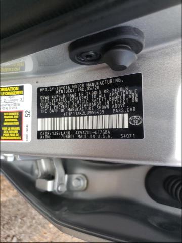 2020 TOYOTA CAMRY XLE 4T1F11AK2LU956439