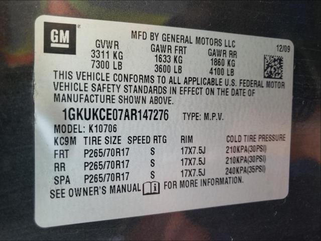 2010 GMC YUKON 1GKUKCE07AR147276