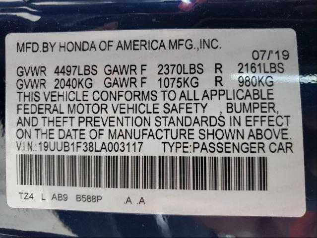 2020 ACURA TLX 19UUB1F38LA003117