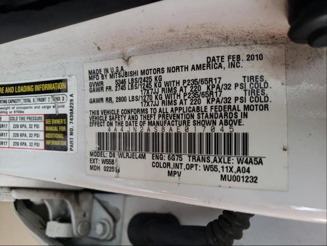 2010 MITSUBISHI ENDEAVOR L 4A4JN2AS8AE017045