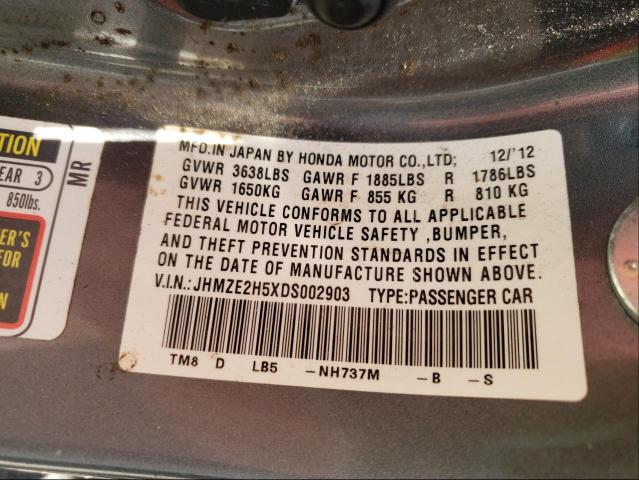 2013 HONDA INSIGHT LX JHMZE2H5XDS002903