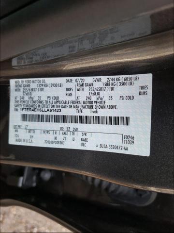2020 FORD RANGER XL 1FTER4EH6LLA61423