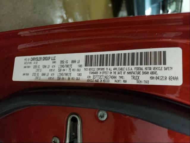 2010 DODGE RAM 2500 3D7TT2CT1AG174944